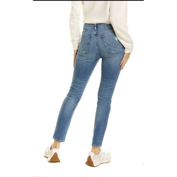 Hudson Womens Barbara High Rise Distressed Blue Denim Super Skinny‎ Jeans SZ 25 - Picture 11 of 11